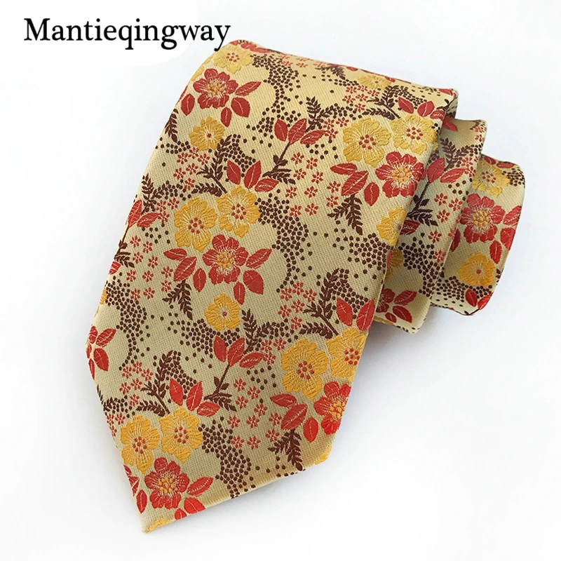 Mantieqingway 8 см цветочный галстук с рисунком для мужчин свадебный бизнес вечерние