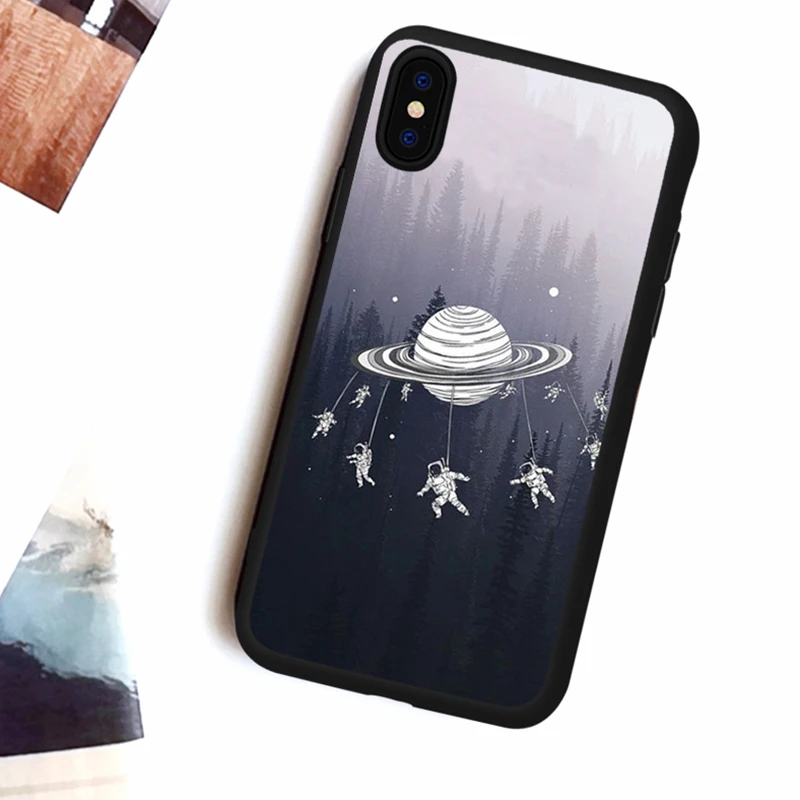Чехол для iPhone 6 6S Plus X XR 5 SE Space черный чехол 8 7 | Мобильные телефоны и аксессуары