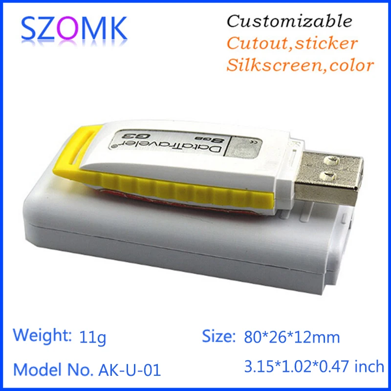 1 piece free shipping white usb flash drive enclosures 80*26*12 mm AK-U-01 plastic USB box housing | Обустройство дома