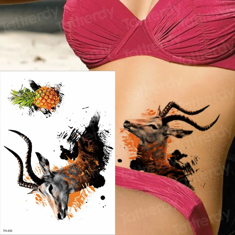 

Waterproof Temporary Tattoo sheep fox cat geometric animal tatto flash tatoo fake tattoos for girl women men kids tattoo water