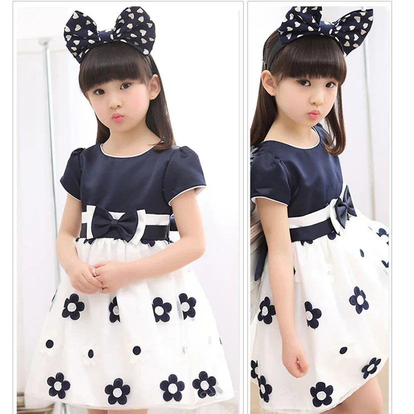 Summer Girls Dresses Princess Dress Kids Mesh Floral Girl Bow Clothes Teenage Clothing 6 8 12 Years | Детская одежда и обувь