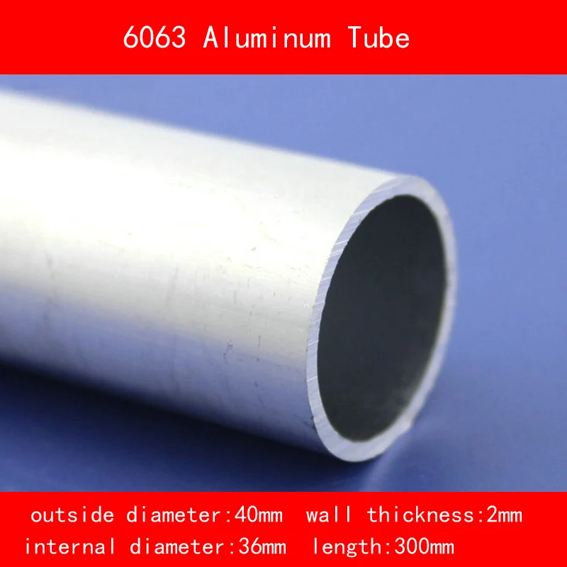 Diametro esterno 40mm diametro interno 36mm spessore parete 2mm lunghezza 300mm 6063 tubo in alluminio AL tubo materiale fai da te