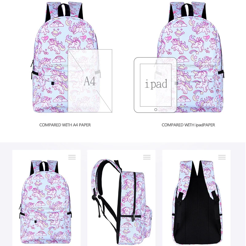 Рюкзак с единорогом Kawaii для девочек-подростков, студентов колледжа, школьников. Женский путешественнический рюкзак Кнаспак.