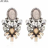 wholesale retro fashion jewelry maxi bib stud earrings for women big crystal earring new statement fashion earrings