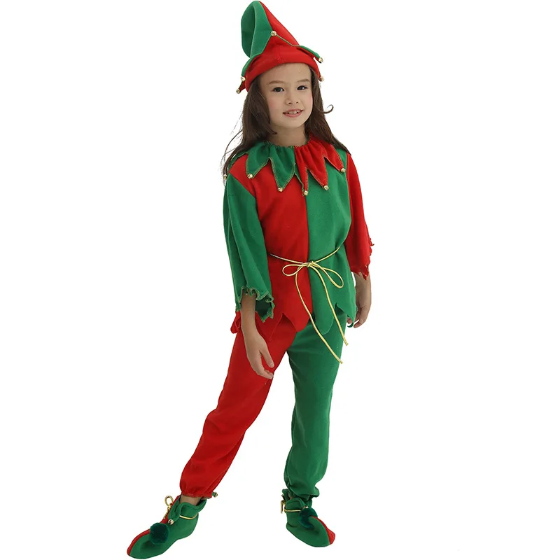 Boy Girl Elf Costume Kids Adults Family Green Cosplay New Year Costumes Gift Santa Claus Carnival Party Halloween Christmas |