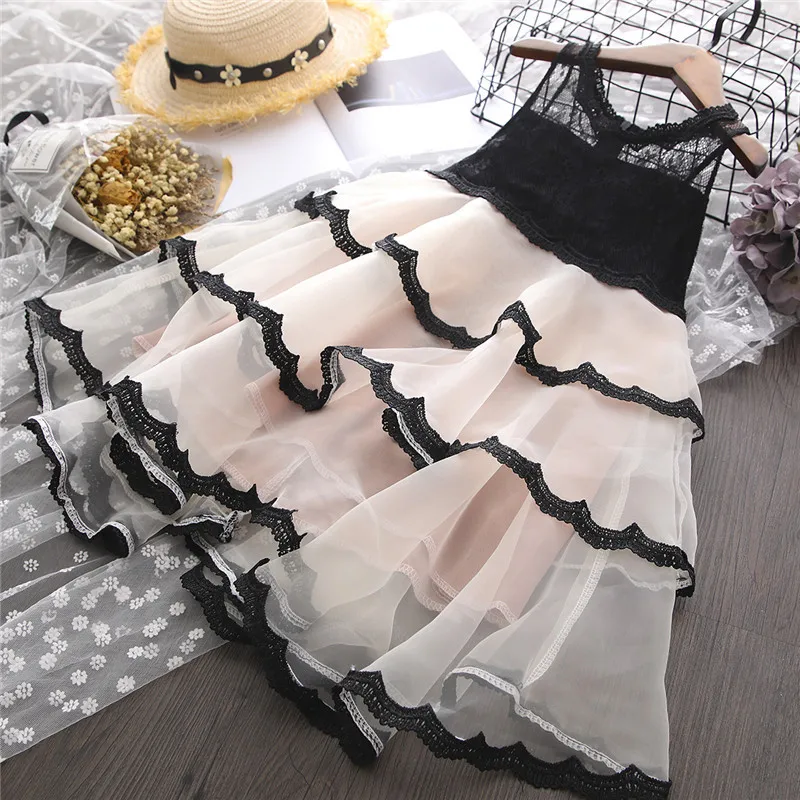 2019 г. Летние модные платья для девочек детское кружевное платье принцессы без