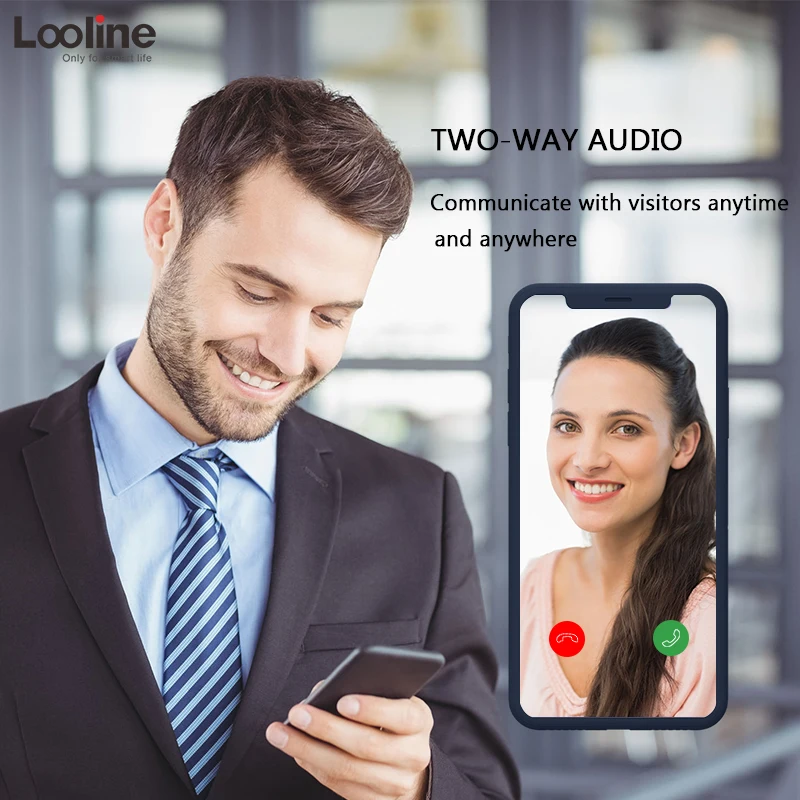 Видео дверной звонок беспроводной домофон Wifi Звонок камера Looline Двухсторонний