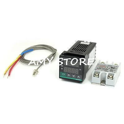 XMT-800 PV SV Digits Display Alarm SSR Controller Temperature Control Meter + M6 K Type 2M Thermocouple SSR-25DA Solid Relay |