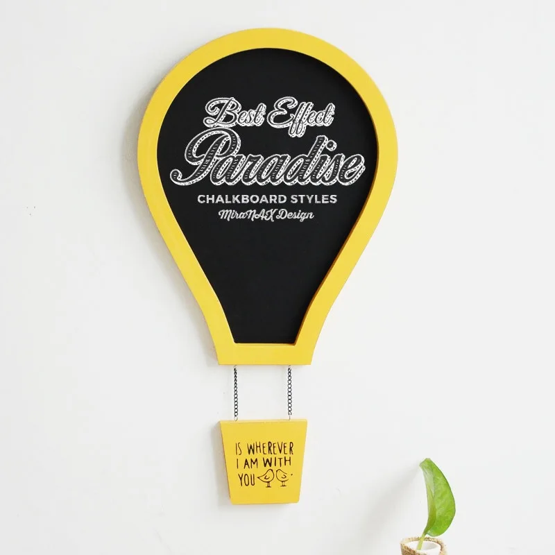 Yellow Настенное подвесное украшение, деревянные поделки, воздушный шар, классная доска, доска для сообщений, доски для записей, детская комната, памятные доски, украшения - Цвет: Yellow