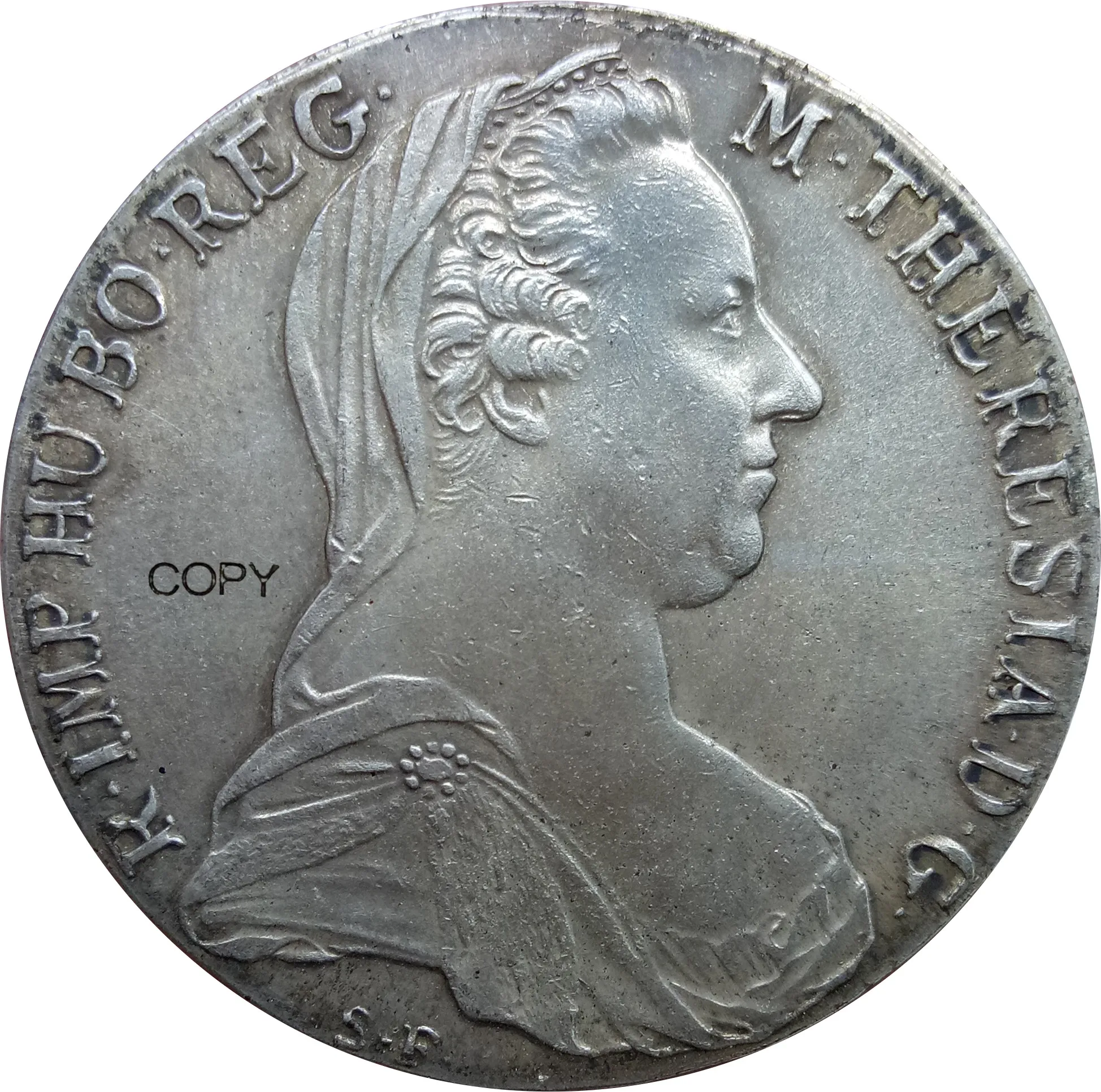 Австрия хабсбург 1780 SF 1 Thaler Мария Терезия латунь покрытая серебром копия монеты высокого качества