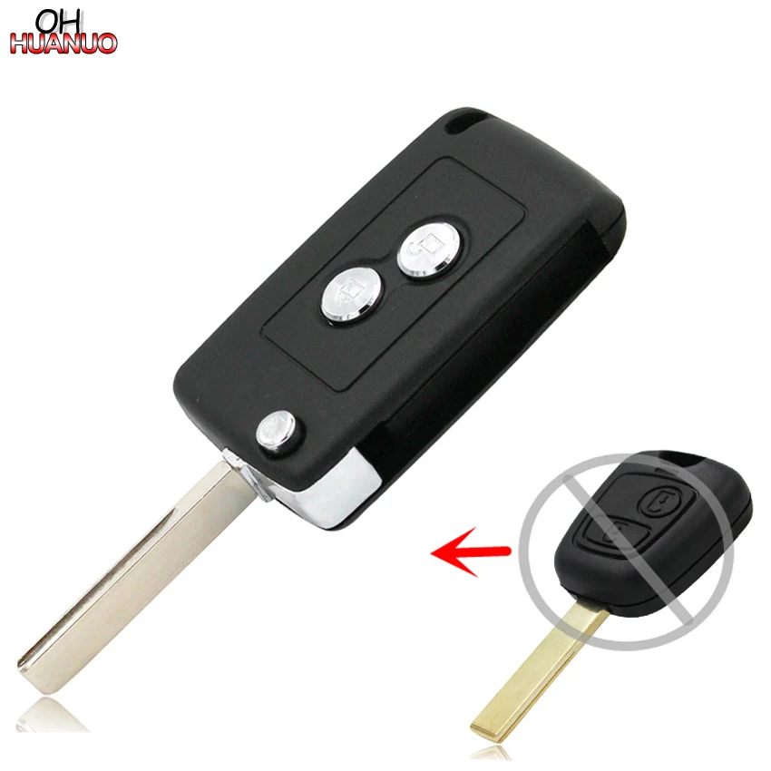 2 кнопки модифицированный раскладной дистанционный чехол для ключей Fob Citroen C1 C2 C3