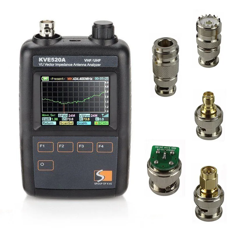 

10pcs DHL Free Shipping KVE520A Vector Color Graphic Impedance Antenna analyzer Meter for VHF/UHF Amateur HAM Two Way Radio