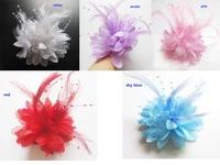 new arrivals high grade feather flower hair clip fabric flower brooch wedding dress flowers 50pcslot free shipping