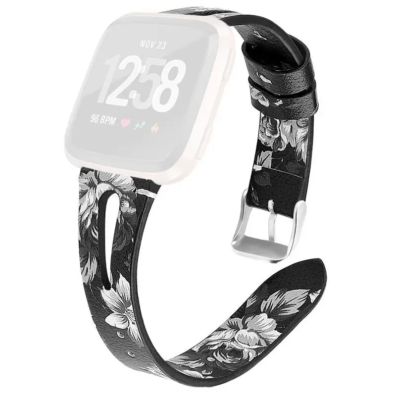 Flower Gray Новинка, модный сменный ремешок для наручных часов, кожаный ремешок для наручных часов, Браслет для Fitbit Versa Lite, браслет для наручных часов - Цвет: Flower Gray
