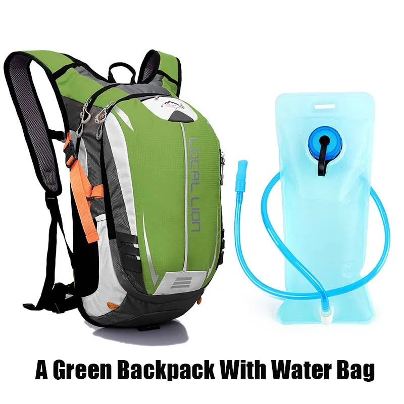 Orange With WaterBag Местный лев 18л водонепроницаемый рюкзак для скалолазания, Рюкзаки Для Путешествий, Походов, спортивные рюкзаки для бега, 2л гидратация, сумки для воды, 4 цвета - Цвет: Orange With WaterBag