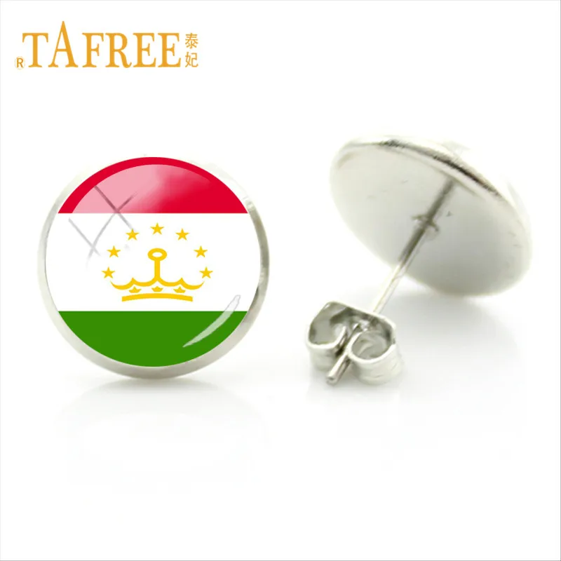 Tafree флаг Турция Испания Япония Швеция Серьги-гвоздики 28 Стили мира Флаг Фото Стекло камни Серьги стимпанк украшения fg87