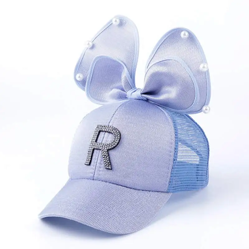 Детская летняя бейсболка в стиле хип-хоп с жемчужным бантом | Спорт и развлечения