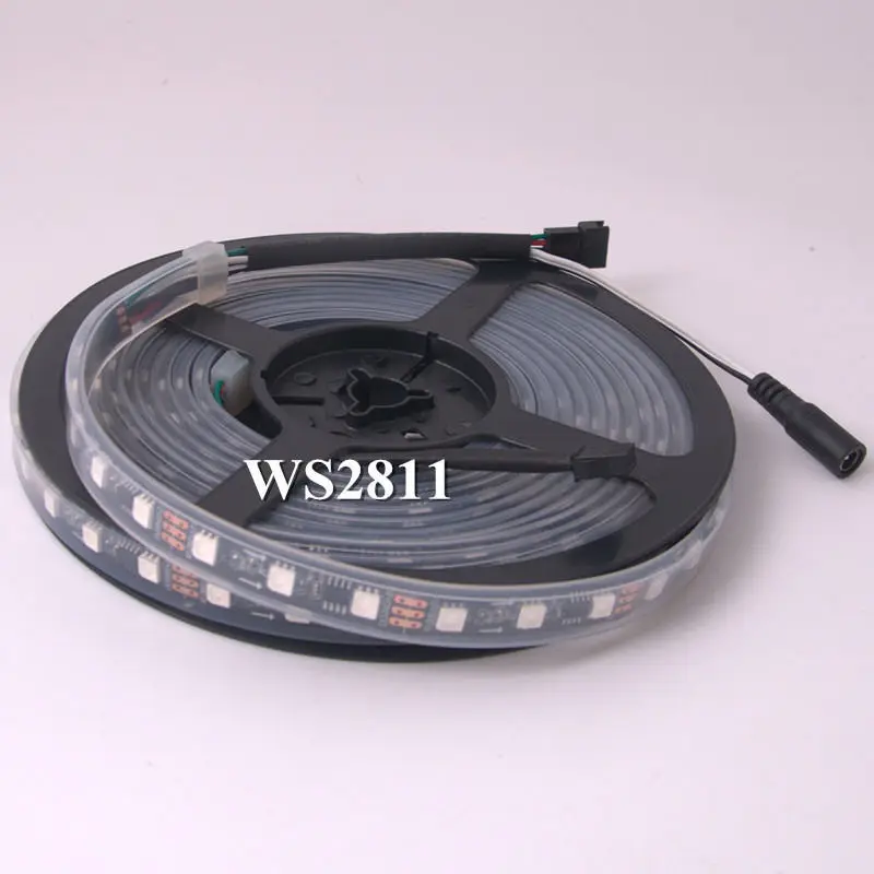 Светодиодная лента 5 м 12 в пост. Тока WS2811 черная/белая 30/48/60 светодиодов/м 10/16/20