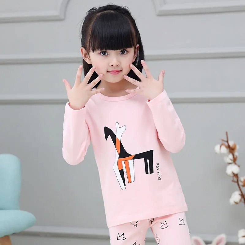 Kindstraum Девушки Весна и Осень Мультфильм Пижамы Дети Хлопок Печати Точка Sleepwears