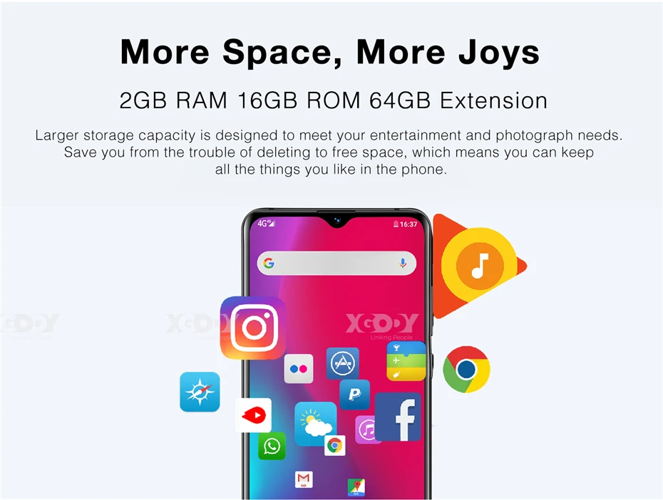 XGODY Dual 4G Sim мобильный телефон Android 9,0 6,2" 19:9 смартфон 2 Гб 16 Гб MTK6737 четырехъядерный 13,0 МП отпечаток пальца mate 20 мобильный телефон