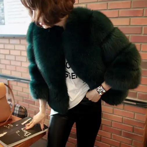 Женское меховое пальто Роскошное винтажное пончо из искусственного лисьего меха