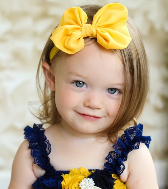 

big bow headwrap lovely bowknot with clip cotton girls hair bow headwear accessories 16 colors pick drop shipping