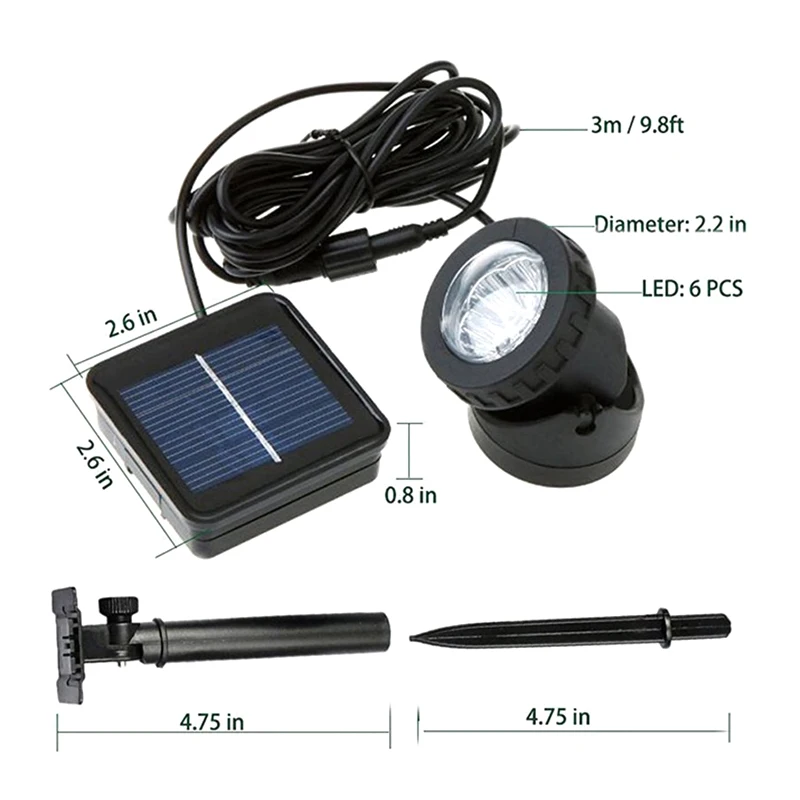 Высокая 1 шт. Светодиодная лампа на солнечных батареях водонепроницаемая для