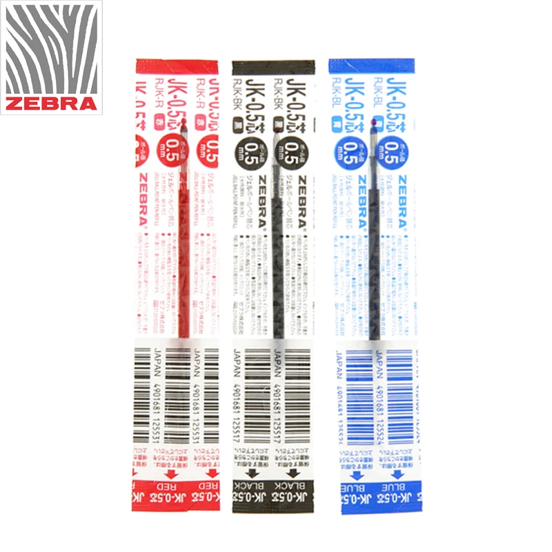 12 Pcs/Lot Zebra JK 0.5 Gel Pens Refills for SJ3 J3J2 J4J1 Pen mm 4 colors (Black Red Blue Green) Stationery|gel pen refill|pen 0.5pen gel refills |