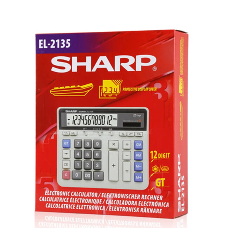 Sharp EL-2135, компьютер, большая кнопка, калькулятор, Банковский, для учета, специальный, большой, настольный, офисный, бизнес