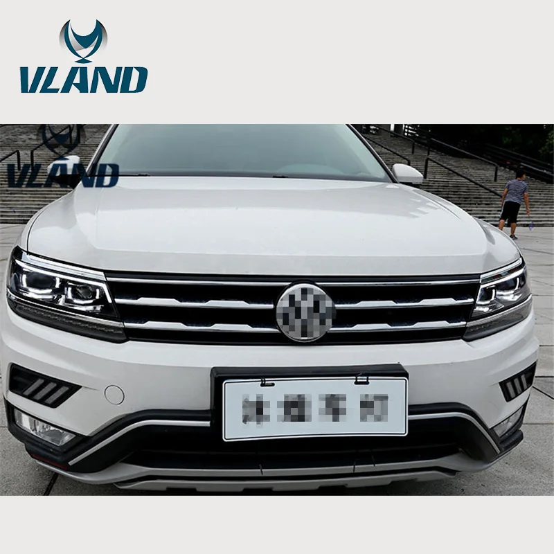 VLAND завод для головной лампы Tiguan светодиодные фары с ангельскими глазами СИД DRL H7