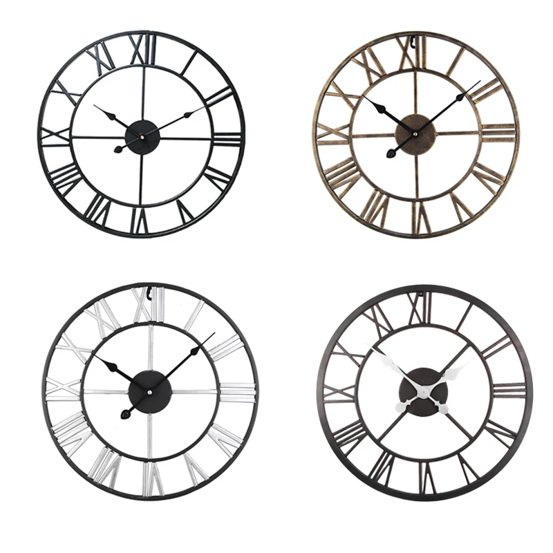 Современные железные часы в стиле лофт кафе бесшумные большие настенные ретро с