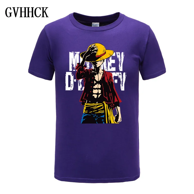 purple Новая летняя футболка из одного предмета, мужские футболки с обезьянкой D Luffy, новые хлопковые футболки с короткими рукавами с Аниме Зоро Ace, футболка - Цвет: purple