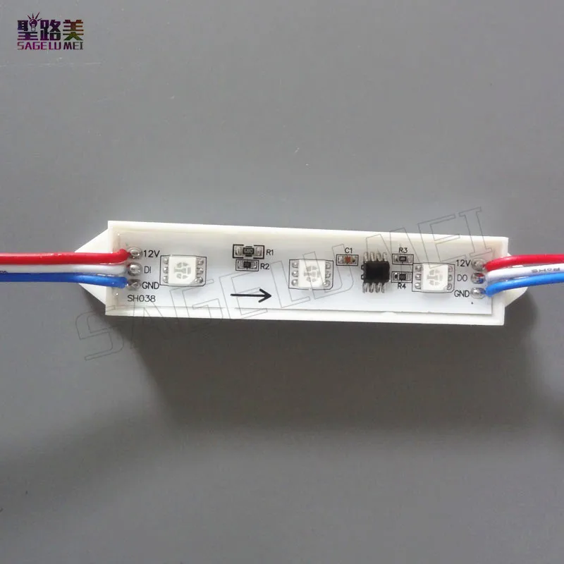 DC12V WS2811IC 3 leds 5050 RGB SMD LED Module Light 100pcs Super Bright Waterproof IP68 led pixel strings by DHL Fedex Express | Освещение