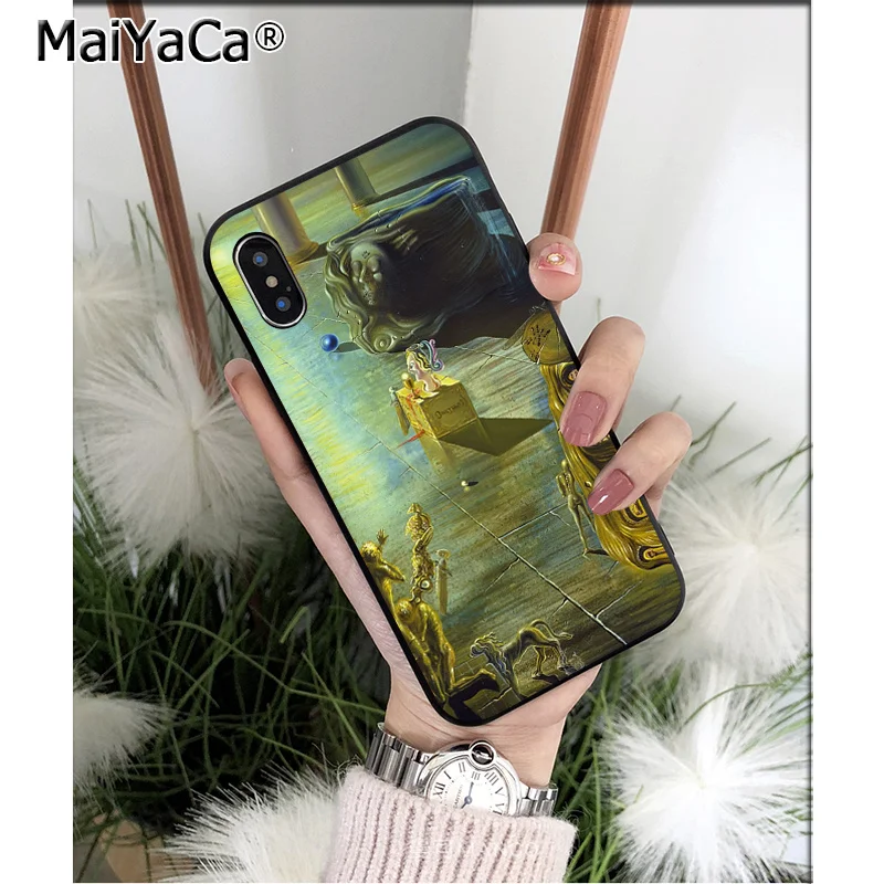 MaiYaCa Salvador Dali художественный Силиконовый ТПУ мягкий черный чехол для телефона для iPhone X XS MAX 6 6s 7 7plus 8 8Plus 5 5S SE XR чехол - Цвет: A14
