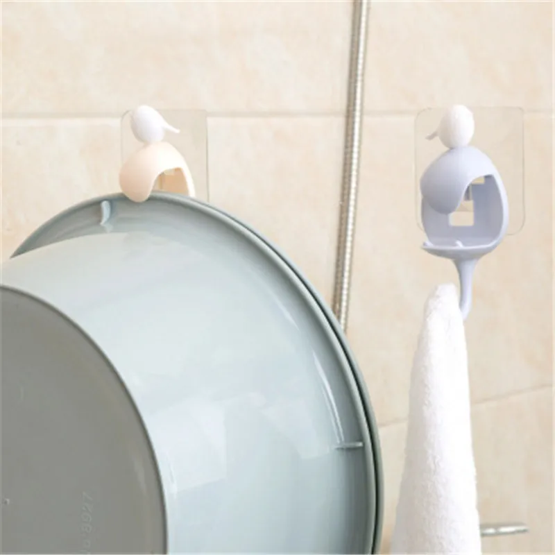 1pc Plastic Storage Punch Free Hook Wall Washbasin Creative Hanger Bathroom Strong Hanging Basin Rack | Дом и сад