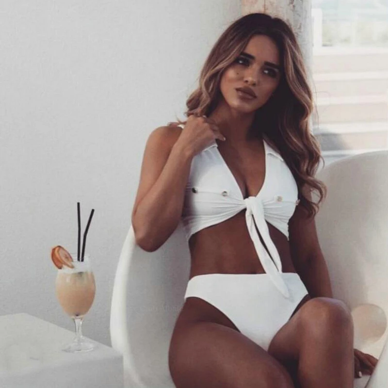 Сексуальный однотонный купальный костюм пуш ап 2019 женский Бразильский бикини с