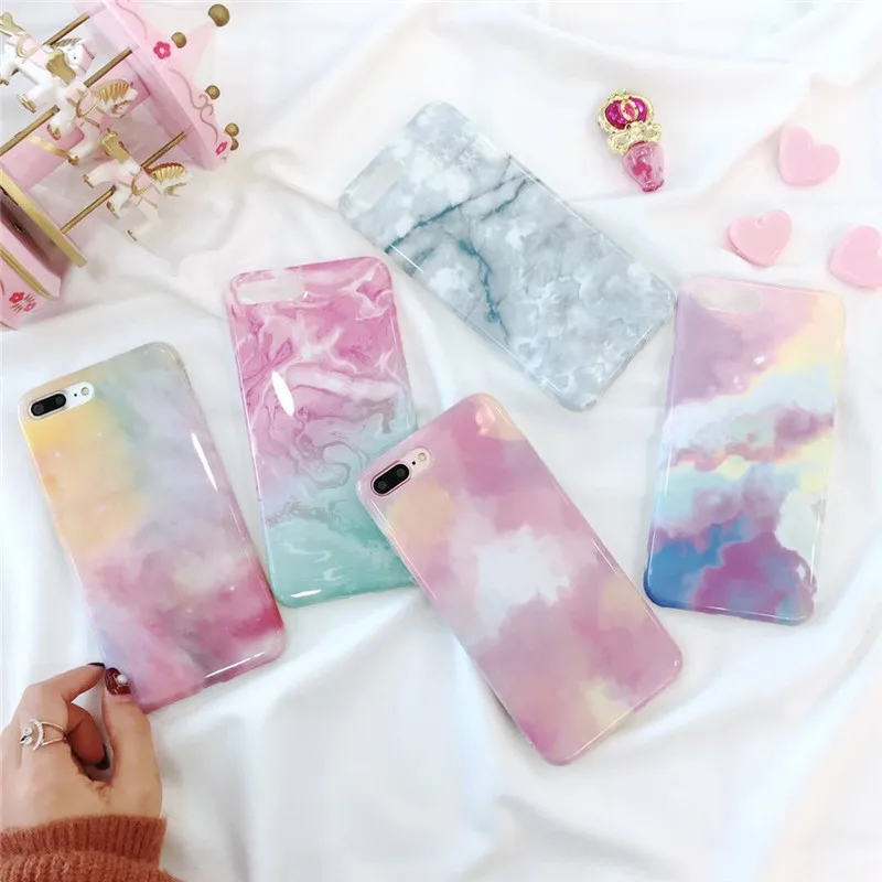 Роскошные Мрамор чехол для iPhone X 6 XS S 7 8 XR MAX Чехол Мягкий ТПУ IPhone7 Plus | Мобильные