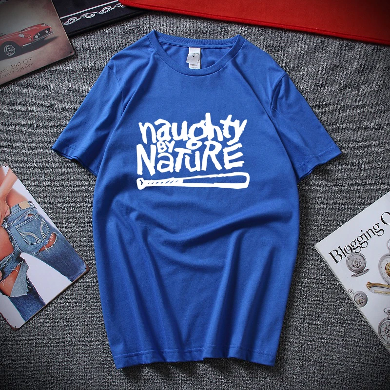 Синий Naughty By Nature/футболка в стиле хип-хоп, рэп, скейтбординг, музыкальная группа 90s Bboy Bgirl черная хлопковая футболка футболки - Цвет: Синий
