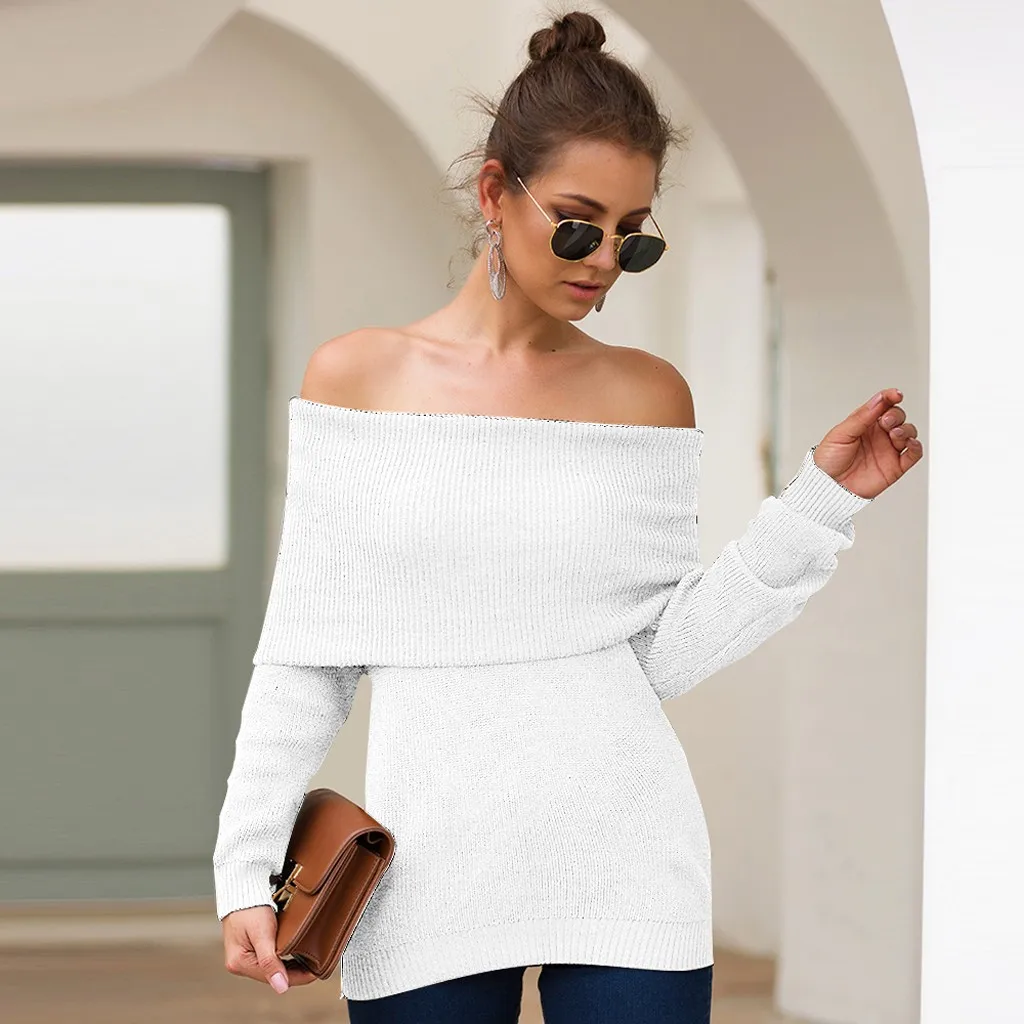 

FREE OSTRICH Fashion Plus Size women knit solid color long-sleeved T-shirt sweater women's pullover a variety of wearing sweater