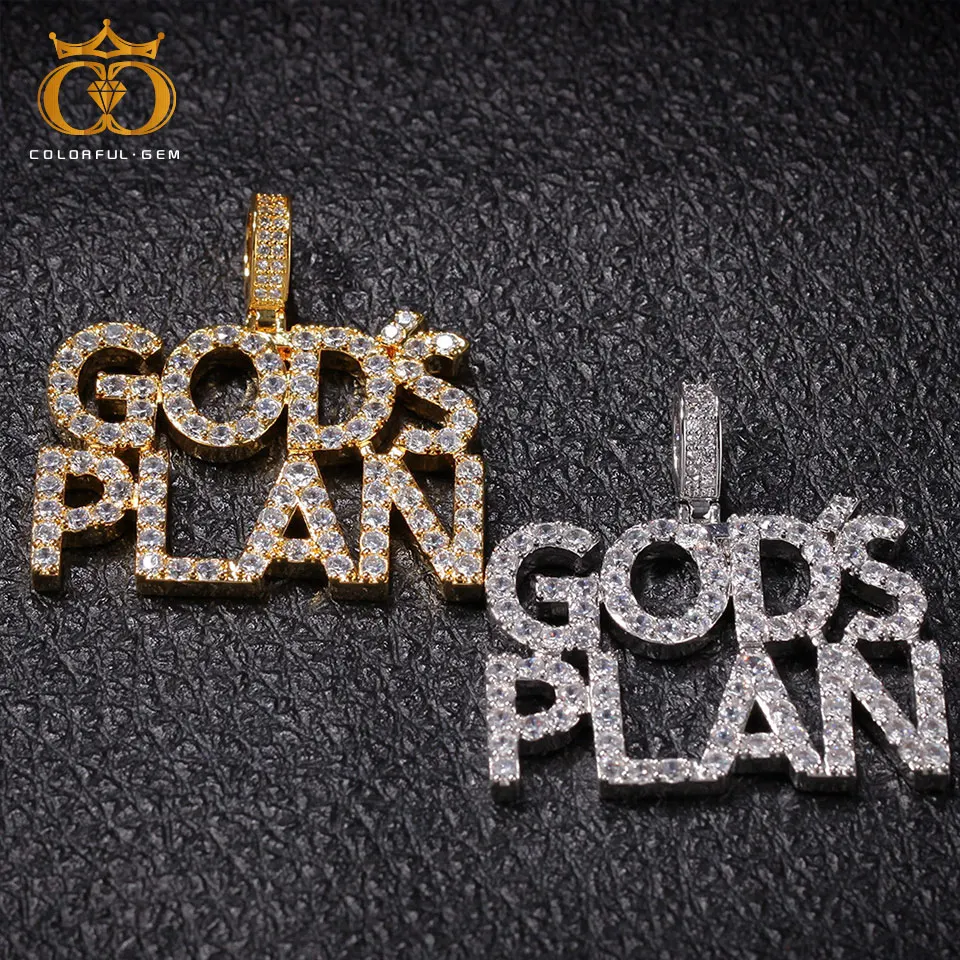 Красочные. драгоценный камень хип хоп ювелирные изделия циркон GodsPlan буквы