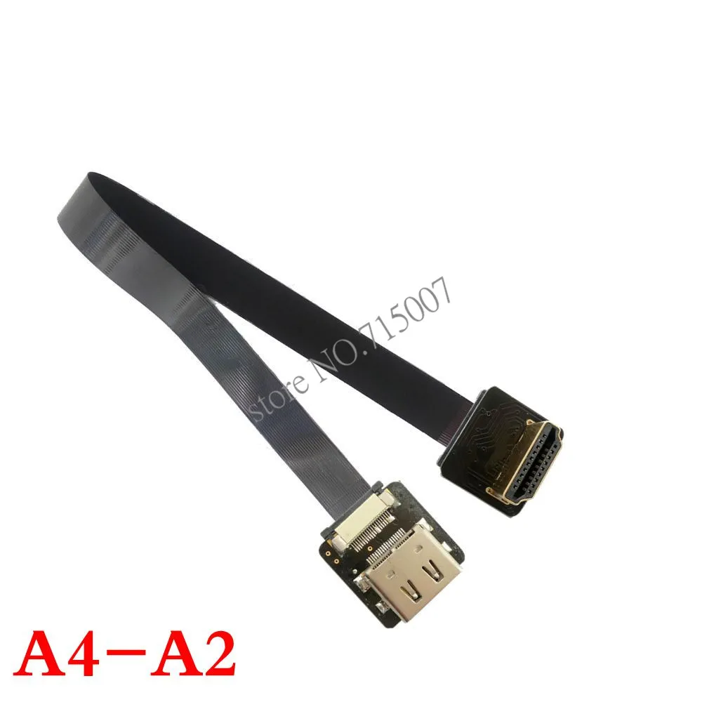 FPV HDMI совместимый с MINI и Micro штекер под углом 90 градусов t FPC плоский кабель для