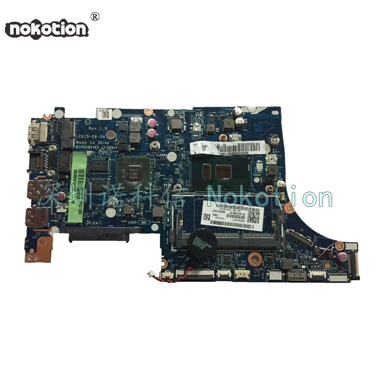 

NOKOTION BIVS3 BIVE3 LA-D061P Laptop motherboard For lenovo E31-80 SR2EY I5-6200U GeForce 940M Mainboard
