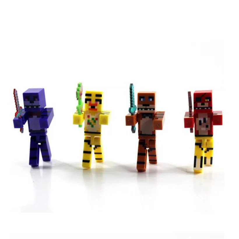 4 шт./компл. Minecraft Five nights at Freddy's FNAF/Foxy Чика Бонни Фредди Игрушечные лошадки 7 см ПВХ