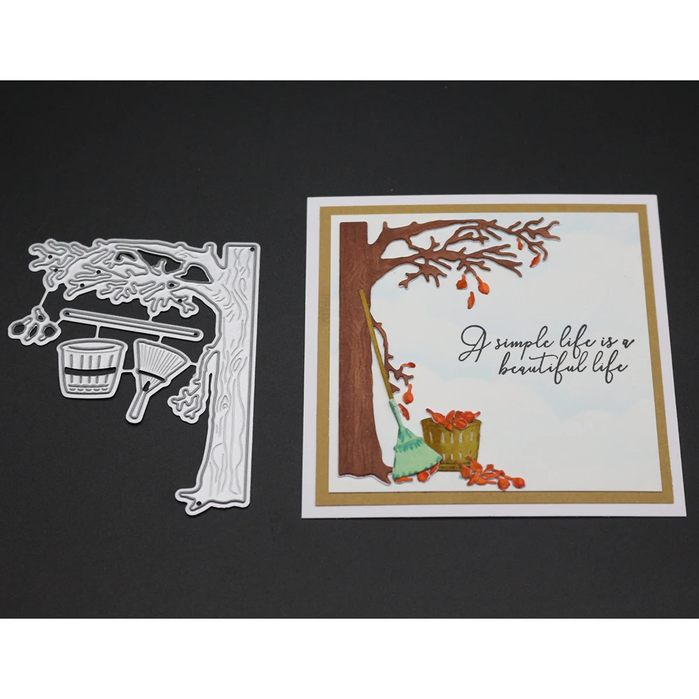 Метла Опавшая форма листьев металлические резные штампы для бумажные поделки