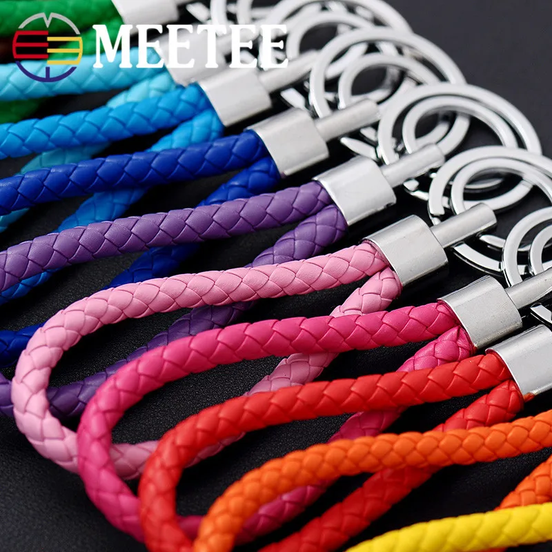 10 шт MEETEE многоцветный Плетение ручной работы брелок кожаный милые аксессуары
