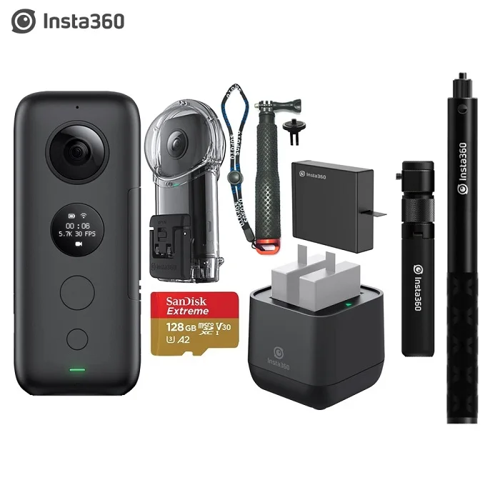 Bundle 9 Insta360 ONE X Экшн-камера 5,7 K видео 18MP фото VR Водонепроницаемая Insta 360 ONEX Мини спортивная камера для iPhone Android - Цвет: Bundle 9