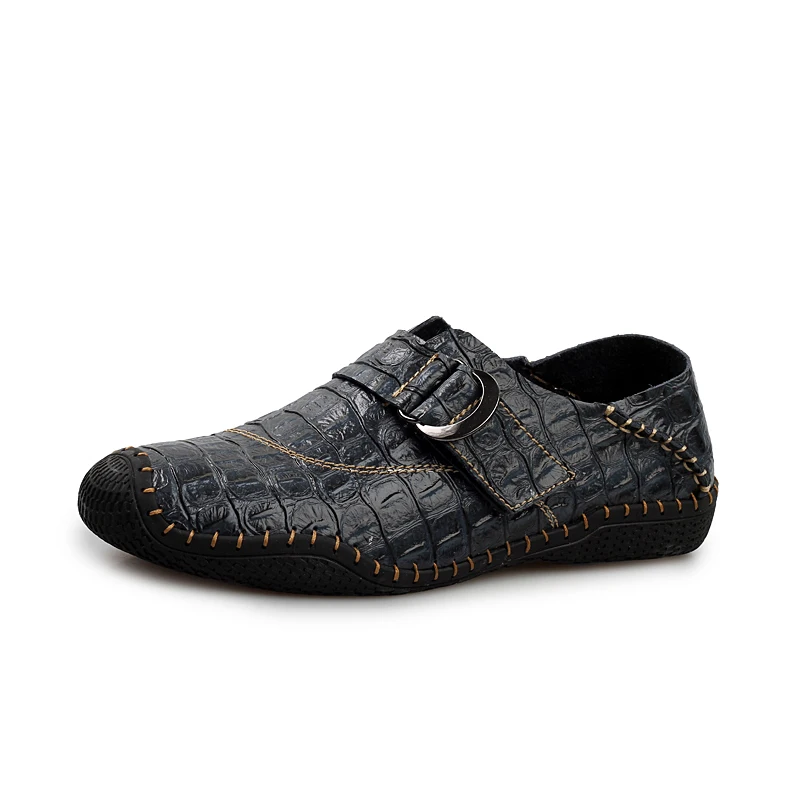 Крокодиловой кожи мужские туфли-мокасины с тиснением Мужская обувь ручной