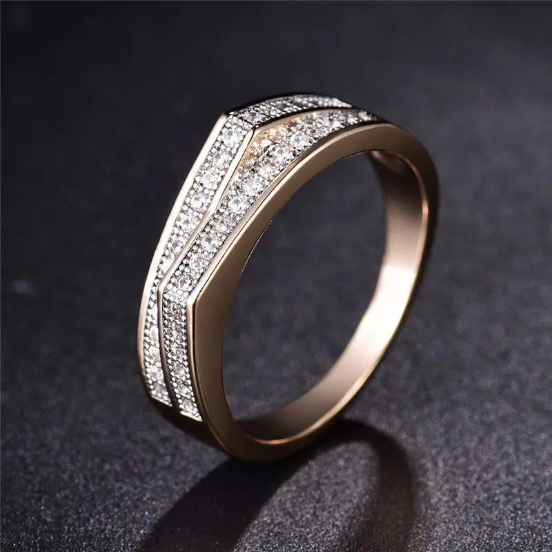 Женское кольцо с кристаллом будонг Золотое кубическим цирконием для помолвки в