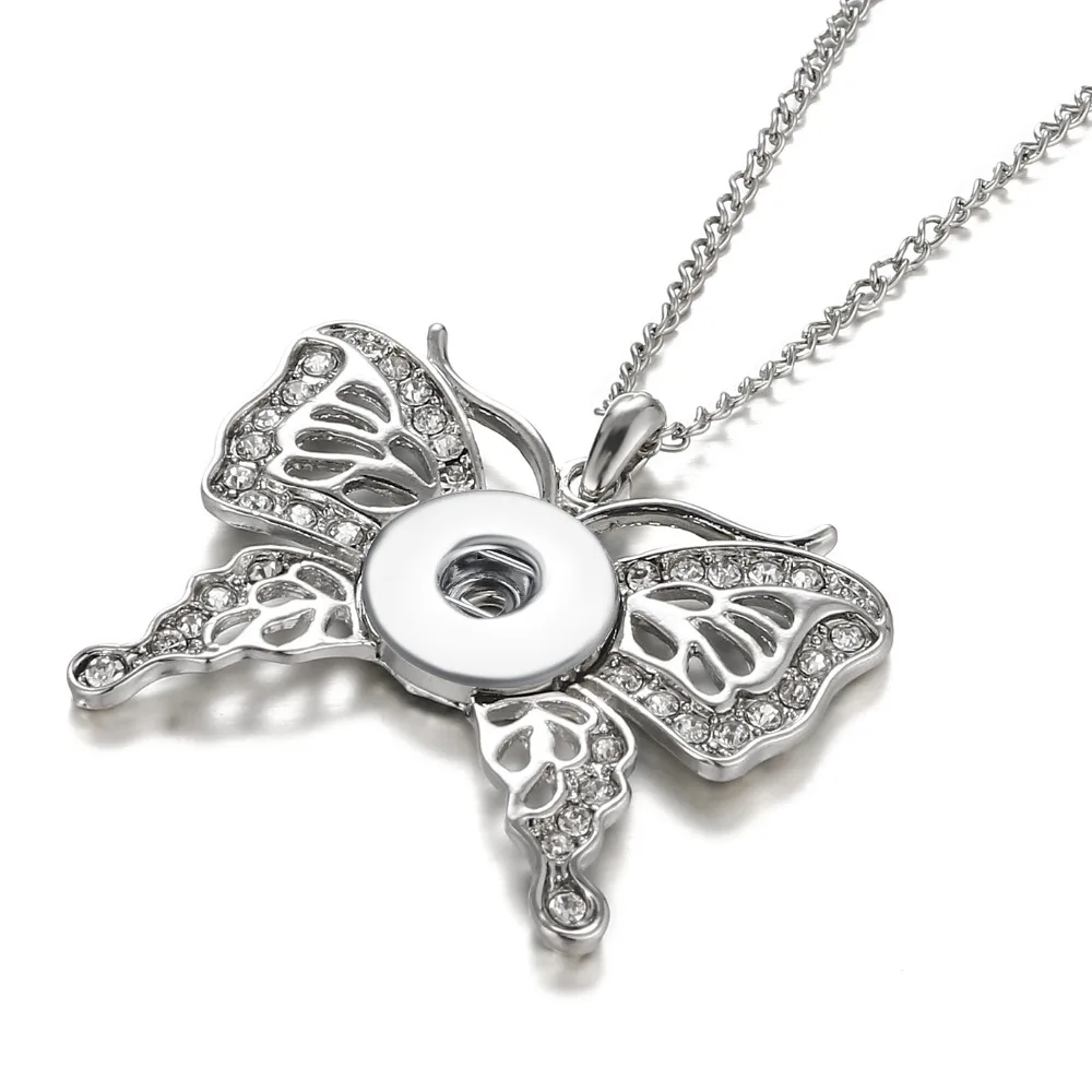 2019 hot sales butterfly Snap Pendant Necklace 18mm Button Jewelry Snaps For 20mm for women | Украшения и аксессуары