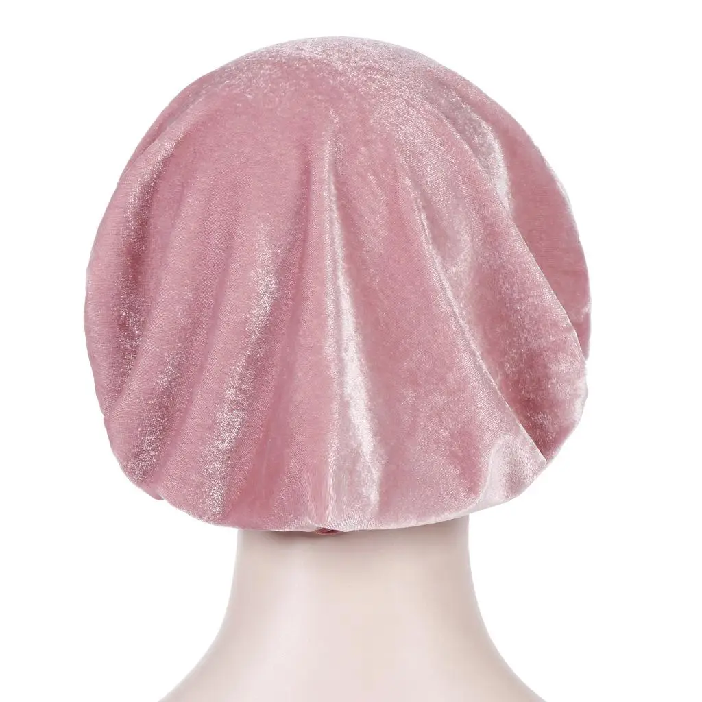Женская бархатная Кепка для ночного сна уход за волосами шляпа головной убор